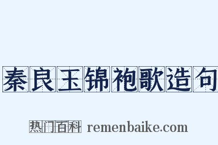 秦良玉锦袍歌造句是什么意思的图片